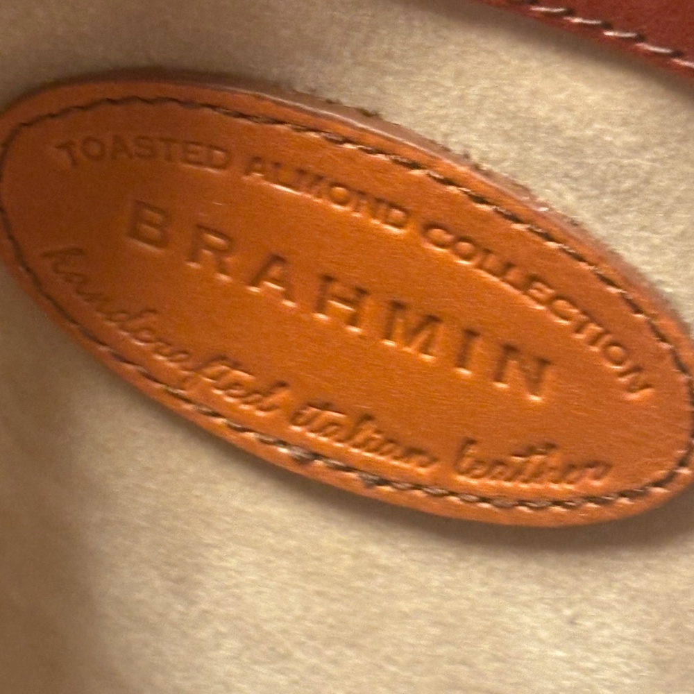 Brahmin Tan Melbourne Collection Croc Embossed Alma Handbag - Picture 6 of 17